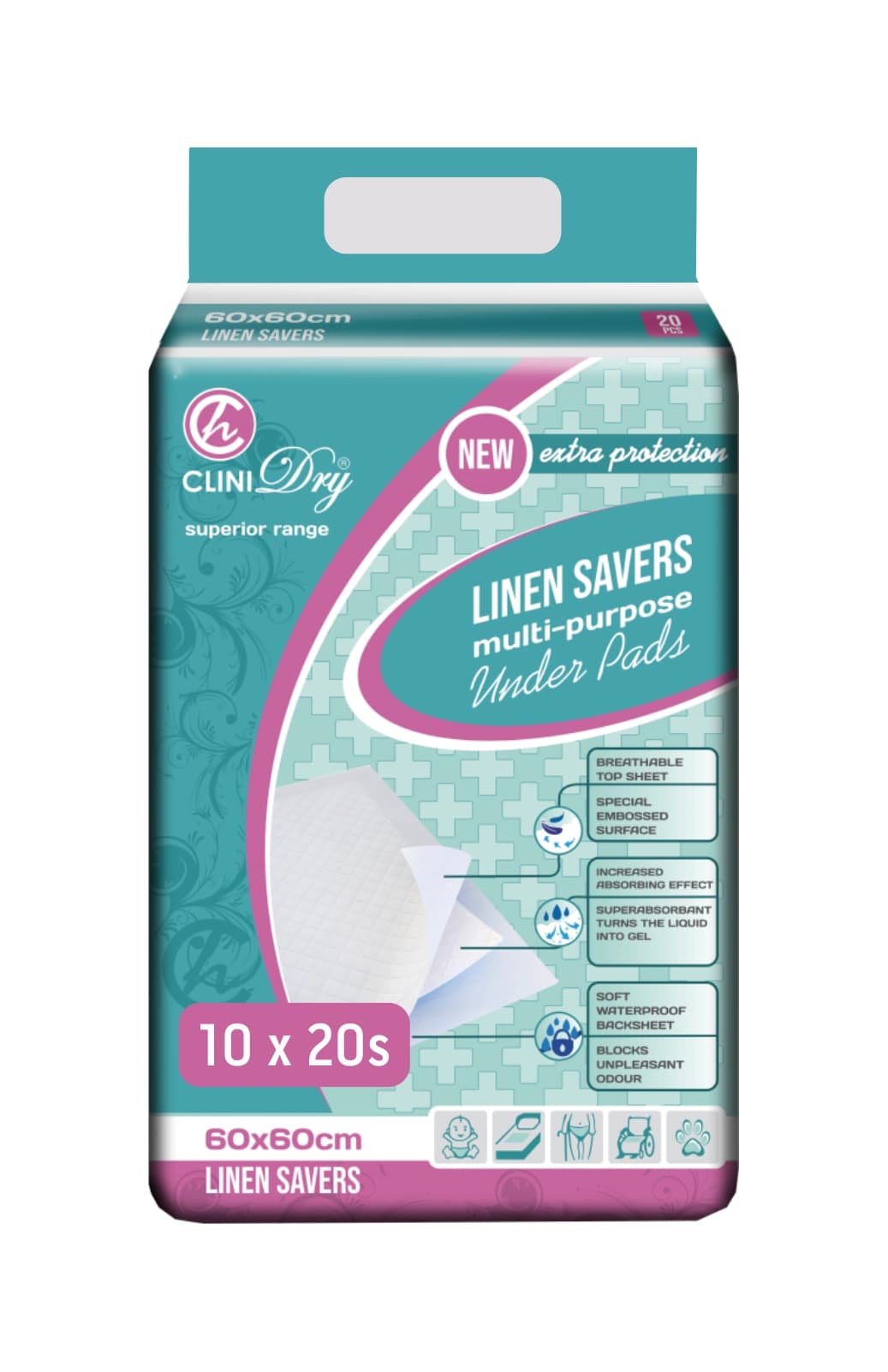 Linen Savers 60 x 60 200s Clinihealth